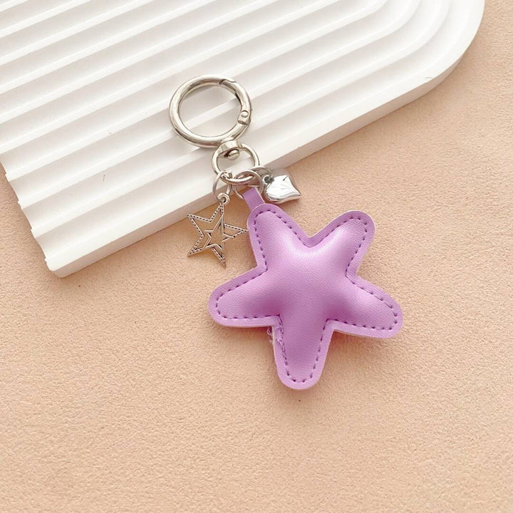 Starfish-Shaped Leather Keychain Stornfield