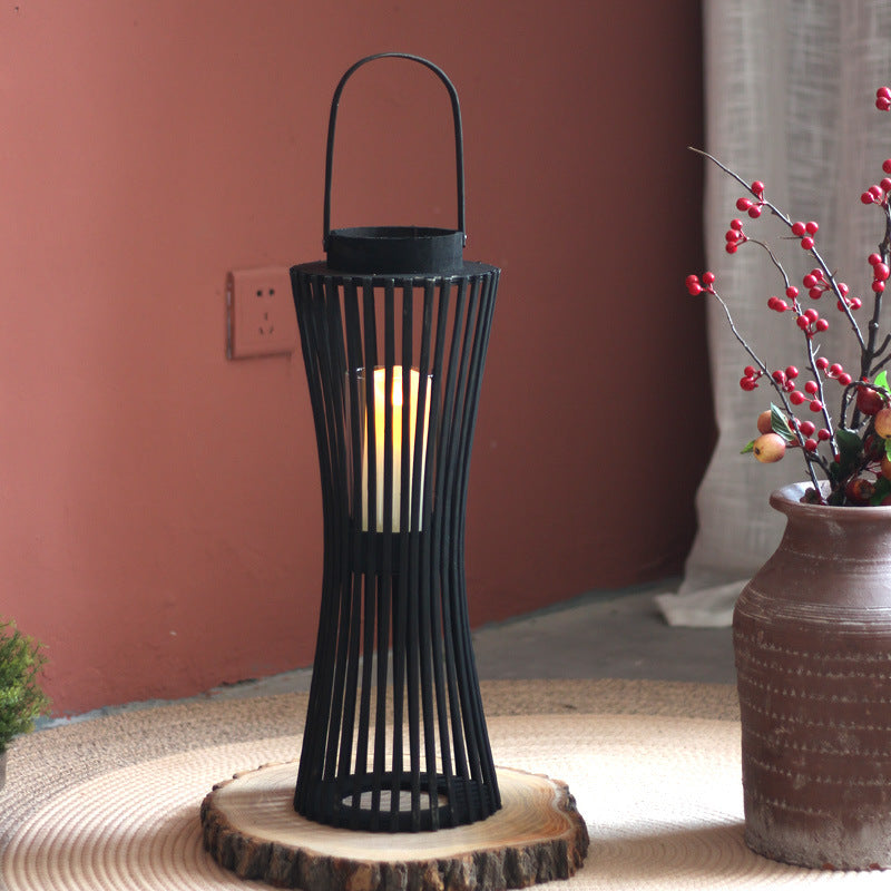 Elegant lantern made of woven wood Stornfield