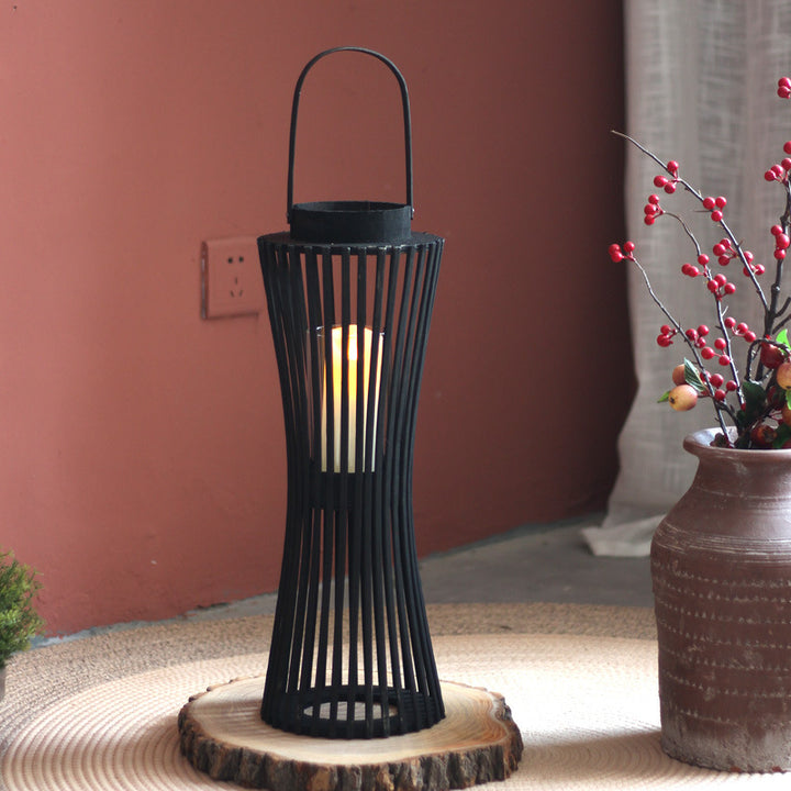 Elegant lantern made of woven wood Stornfield