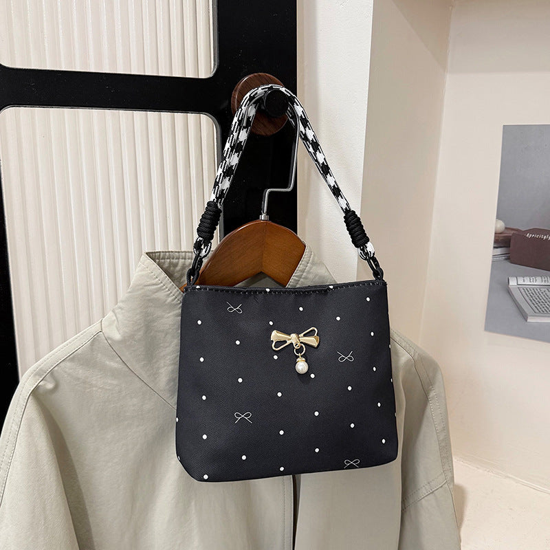Chic Bow-Accent Handheld Tote Bag