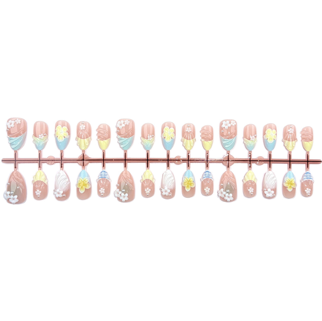 Decorative Floral Press-On Nail Set 1790746066