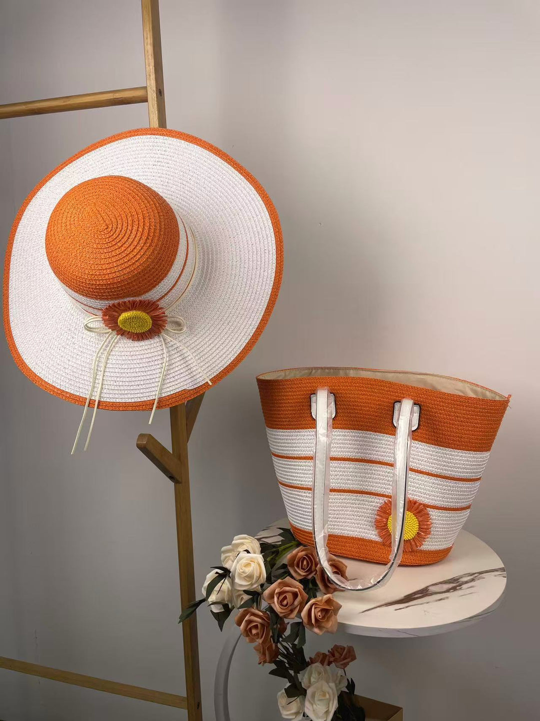Elegant Beach Bag with Matching Sun Hat Stornfield