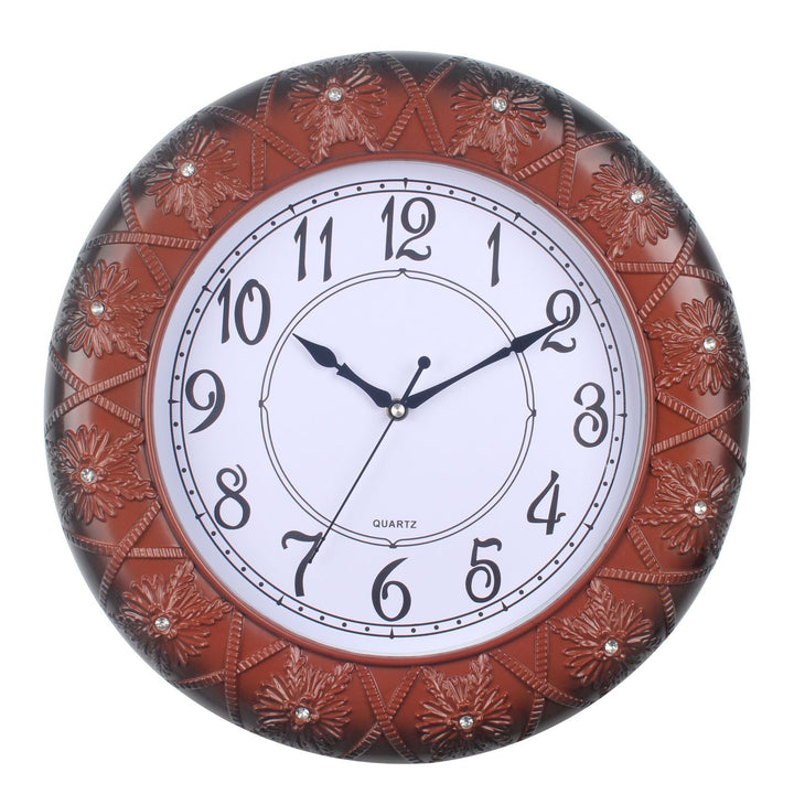 Elegant Wall Clock with Filigree Flower Design Stornfield