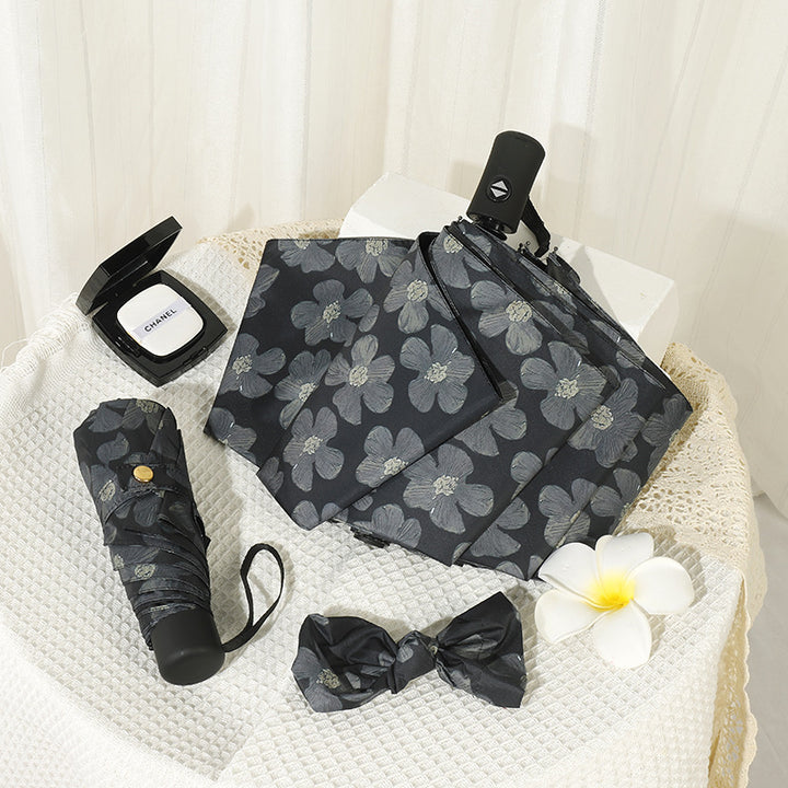 Ladies Mini Folding Umbrella with Elegant Floral Print Stornfield