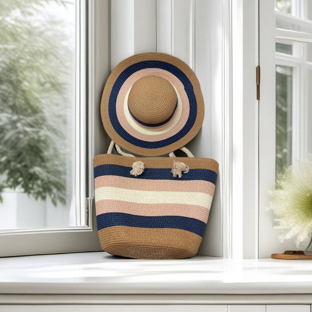 Beach bag with colorful stripes Stornfield