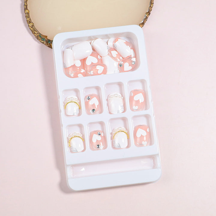 Decorative Press-On Nail Art Set with Bow Accents Stornfield