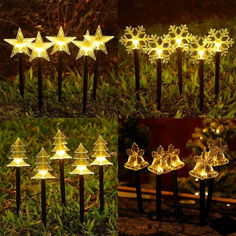 Acrylic Holiday Motif Solar Pathway Stake Lights With Warm LED And Ground Spike Stornfield