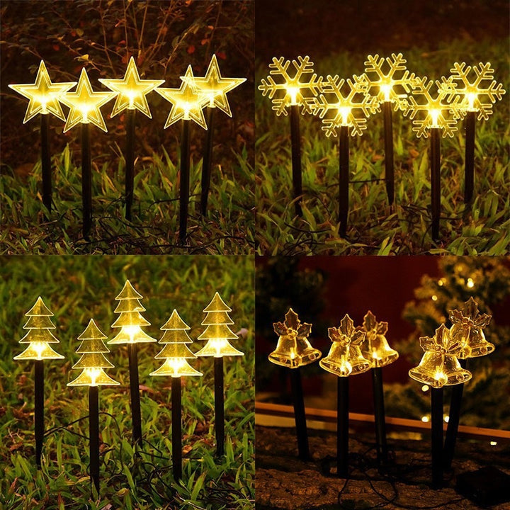 Acrylic Holiday Motif Solar Pathway Stake Lights With Warm LED And Ground Spike Stornfield