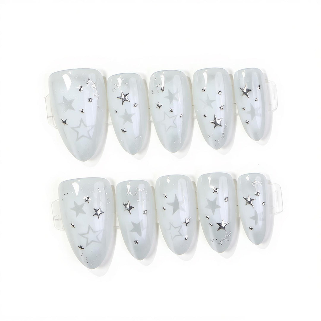 Starry Themed Press-On Nail Art Stornfield