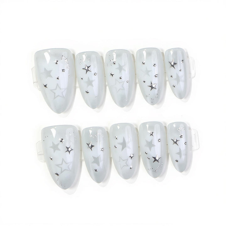 Starry Themed Press-On Nail Art Stornfield