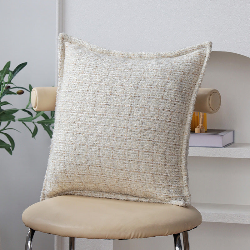 Square cushion cover with geometric knot grid and linen touch Stornfield