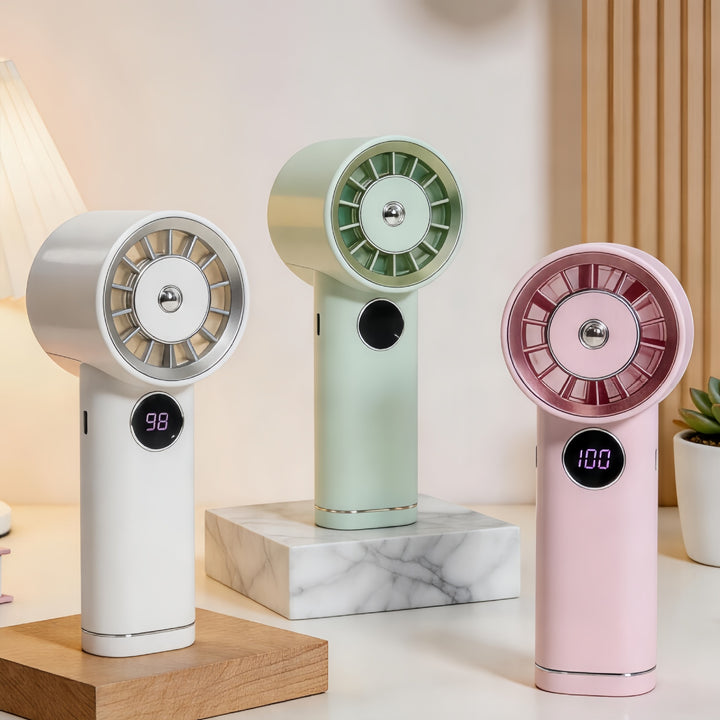 Portable Battery Handheld Fan with Digital Speed Display Stornfield