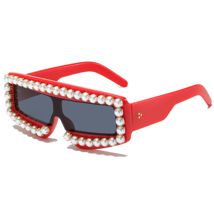 Women's fashionable sunglasses with pearl appliqués Stornfield