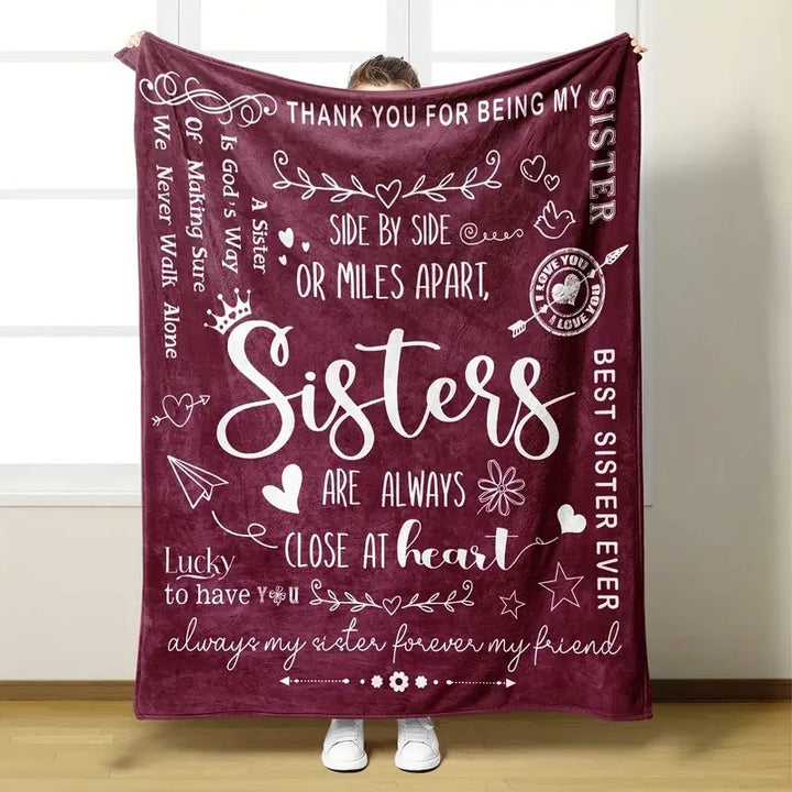 Inspirational Sister-Themed Fleece Blanket