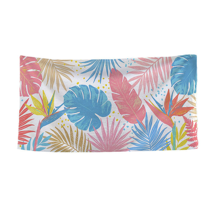 Large Microfiber Quick-Dry Tropical Leaf Print Beach Towel