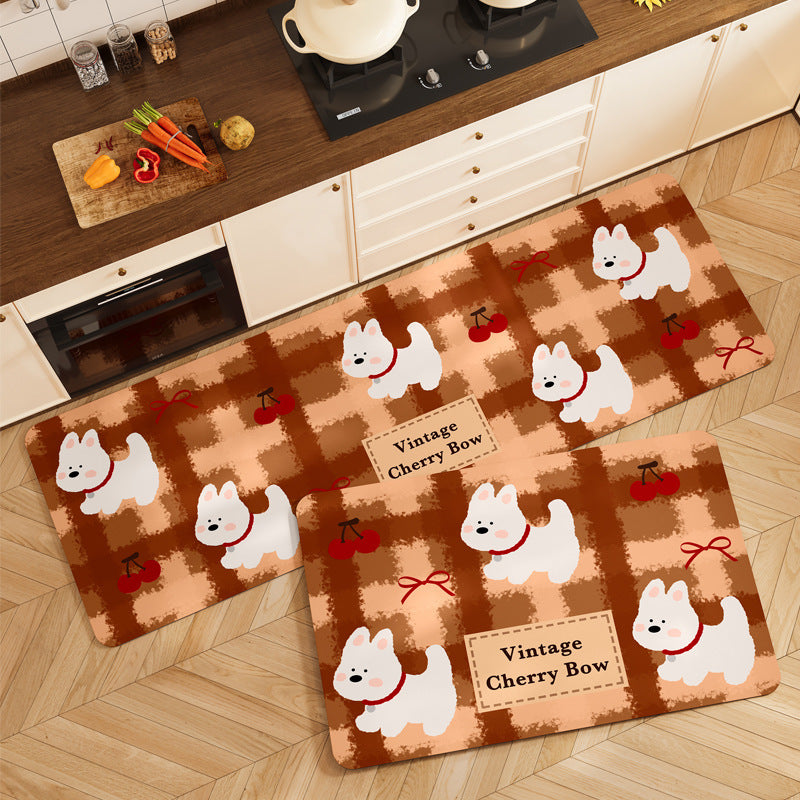 Cute Pet-Themed Kitchen Mat Set