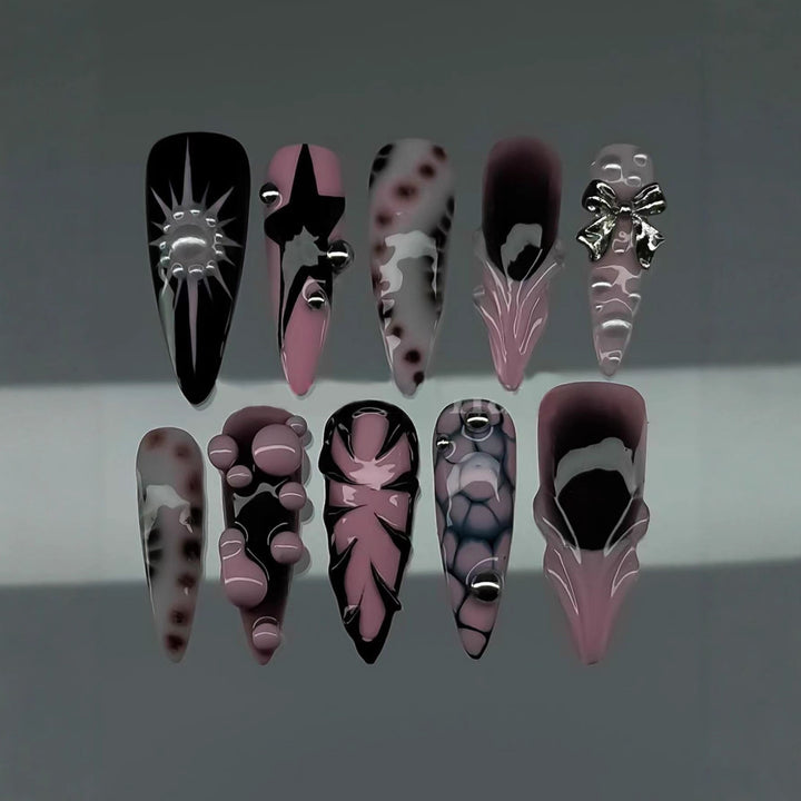 Ocean-Inspired 3D Decorative Press-On Nail Set Stornfield