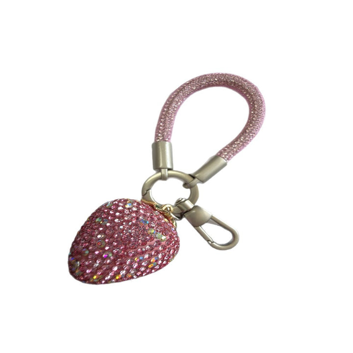Glittering Strawberry Charm Keychain Stornfield