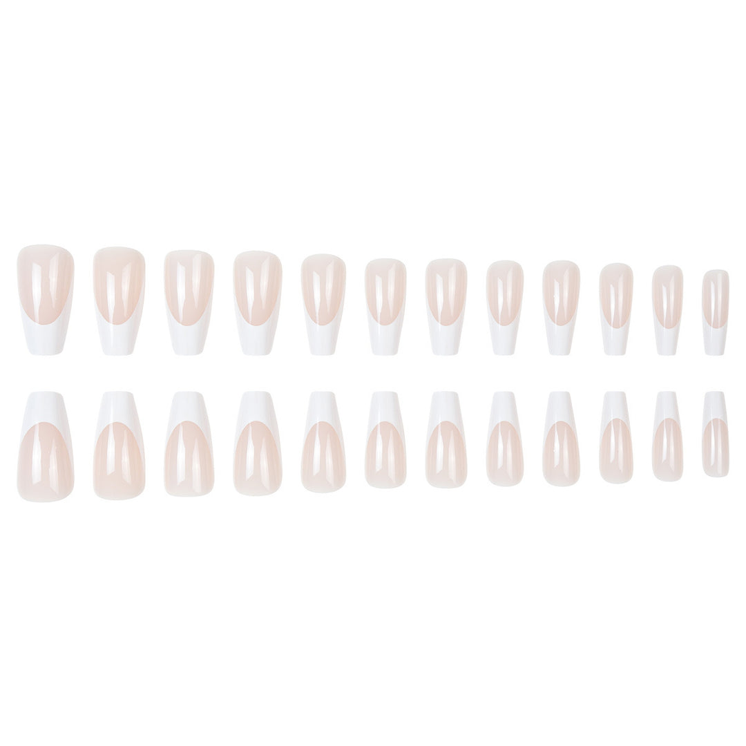 French Tip Long Press-On Nails Stornfield