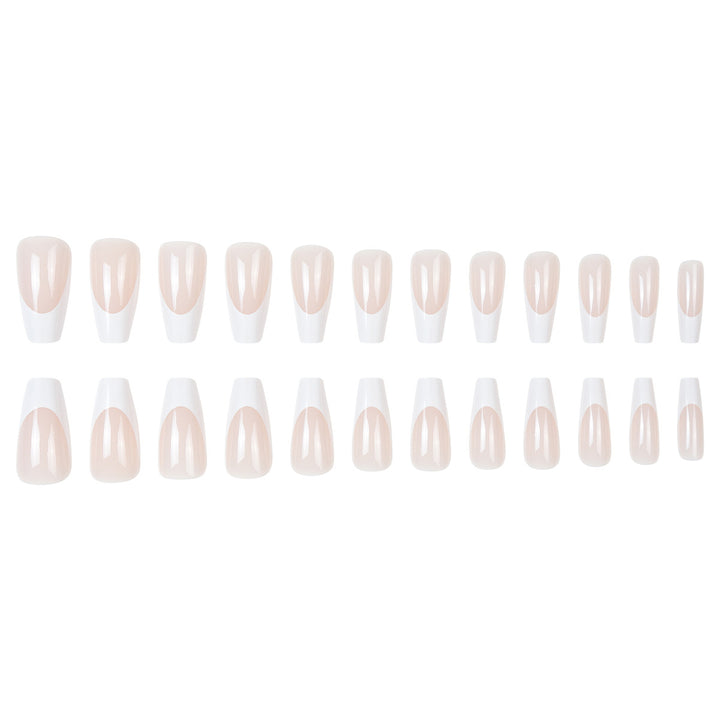 French Tip Long Press-On Nails Stornfield