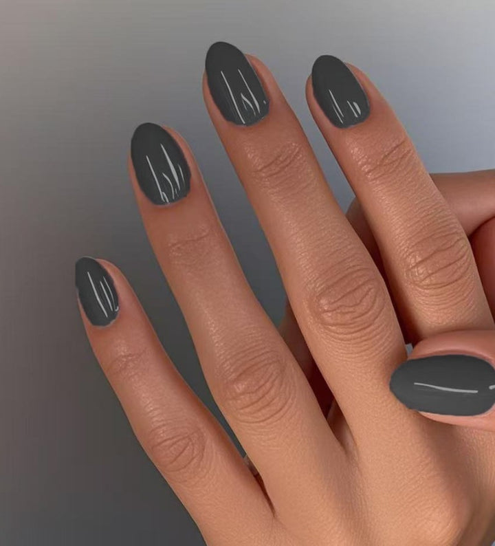 Glossy Oval-Shaped Nail Enhancements Stornfield