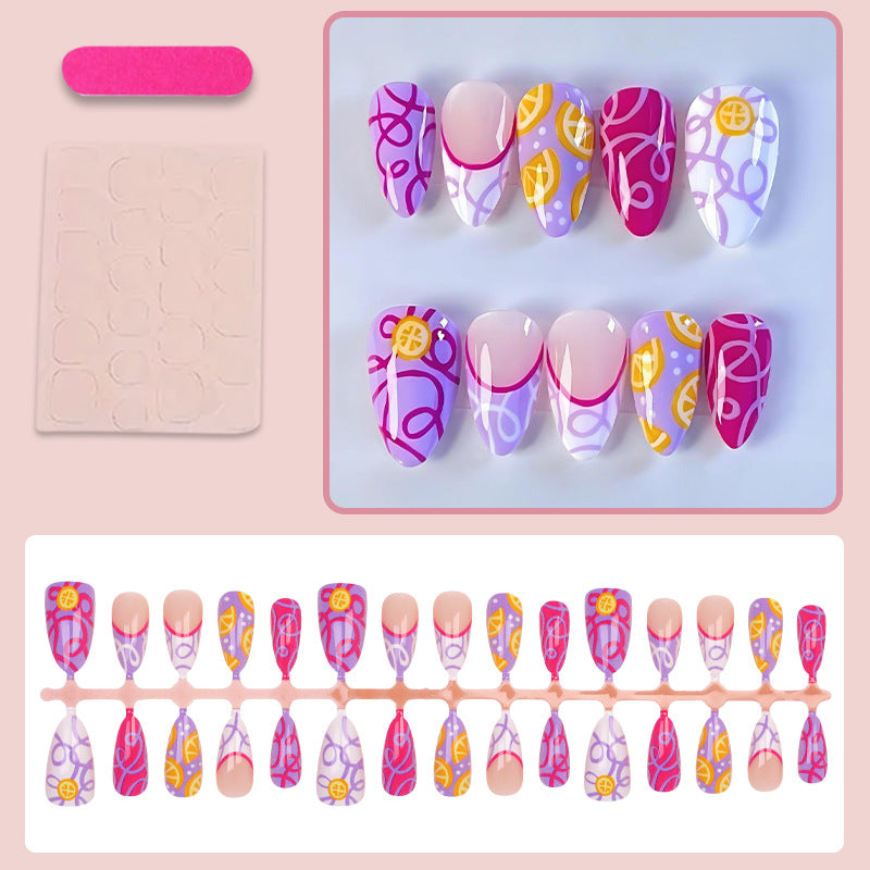 Artificial nail set with colorful and creative designs Stornfield