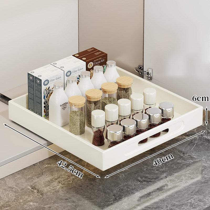 Sliding Pull-Out Kitchen Cabinet Storage Tray Organizer