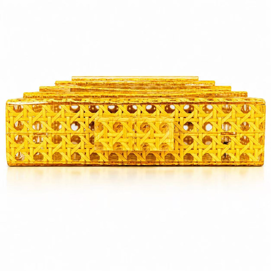 Artisan Woven Rattan Clutch