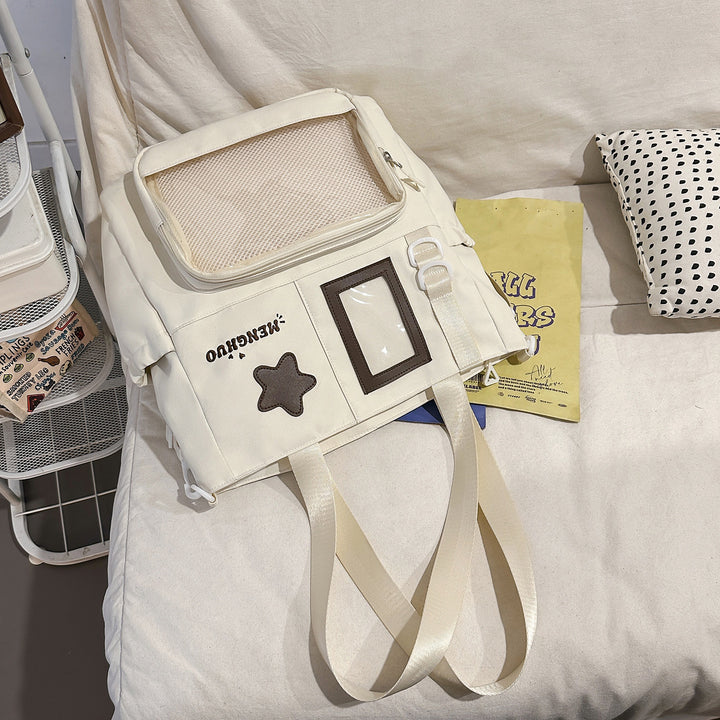 Structured Casual Backpack with Transparent Pocket Stornfield