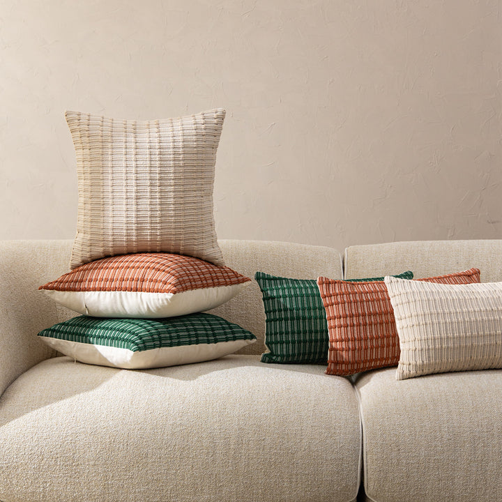 Cotton cushion duo with handwoven texture and hidden zipper Stornfield