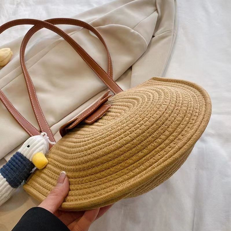Fashionable Tote Bag Made of Woven Material with Playful Pendant Stornfield