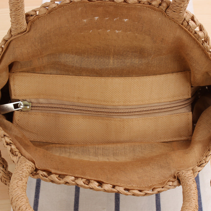 Round Bast Crossbody Bag with Spiral Design Stornfield