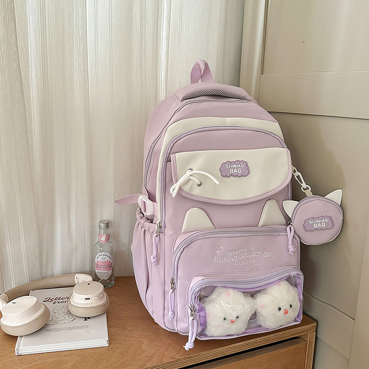 Playful Multi-Compartment School Backpack