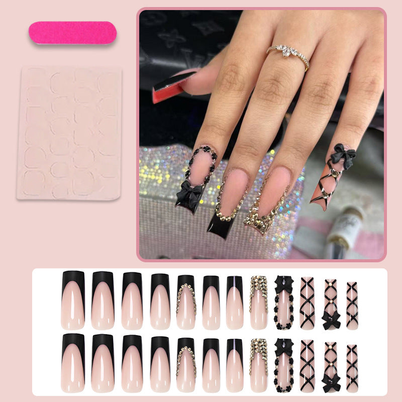 Luxury artificial nails with sparkling accents and creative design Stornfield