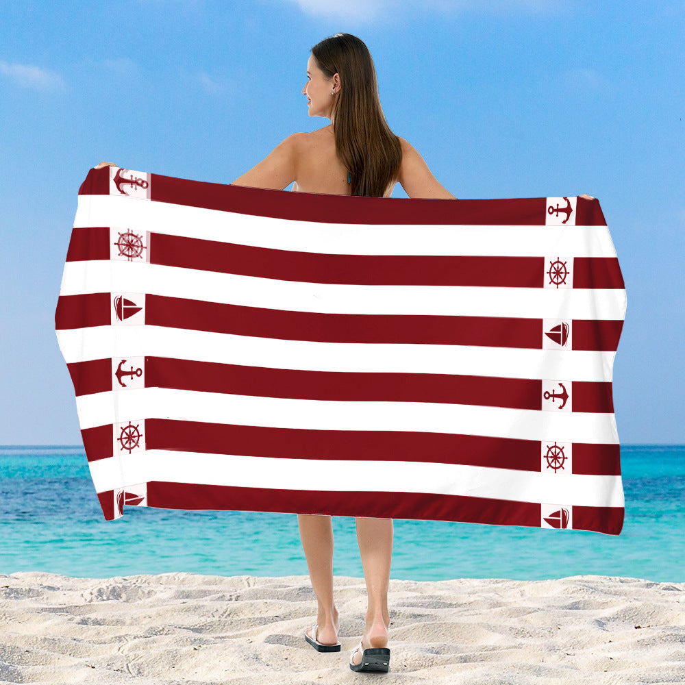 Beach towel with cheerful salamander and ice cream design Stornfield