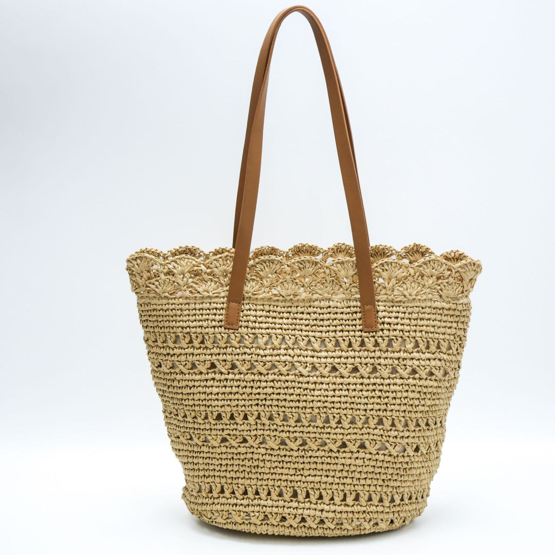 Handwoven tote bag with floral details Stornfield