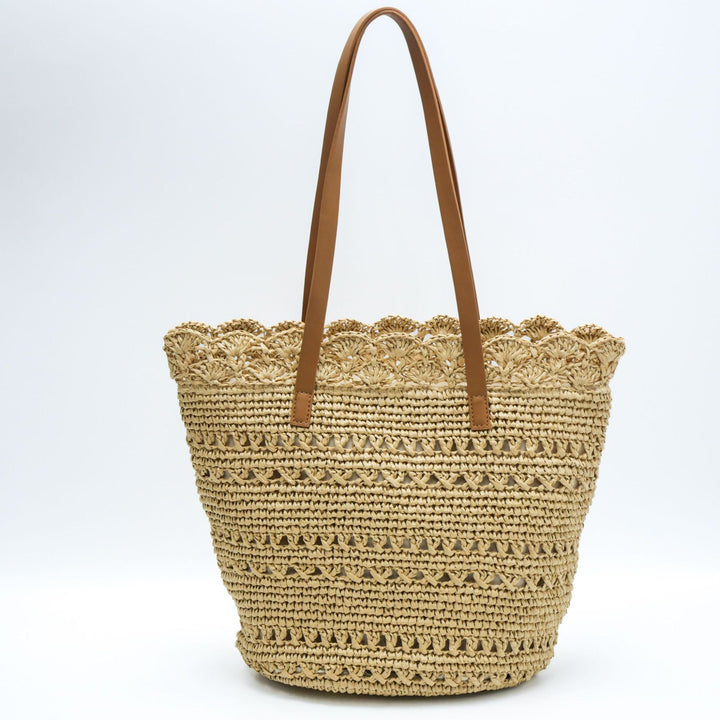 Handwoven tote bag with floral details Stornfield