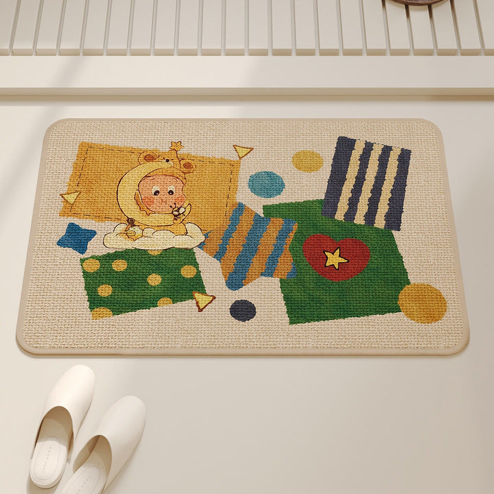 Patchwork Cat-Themed Area Mat