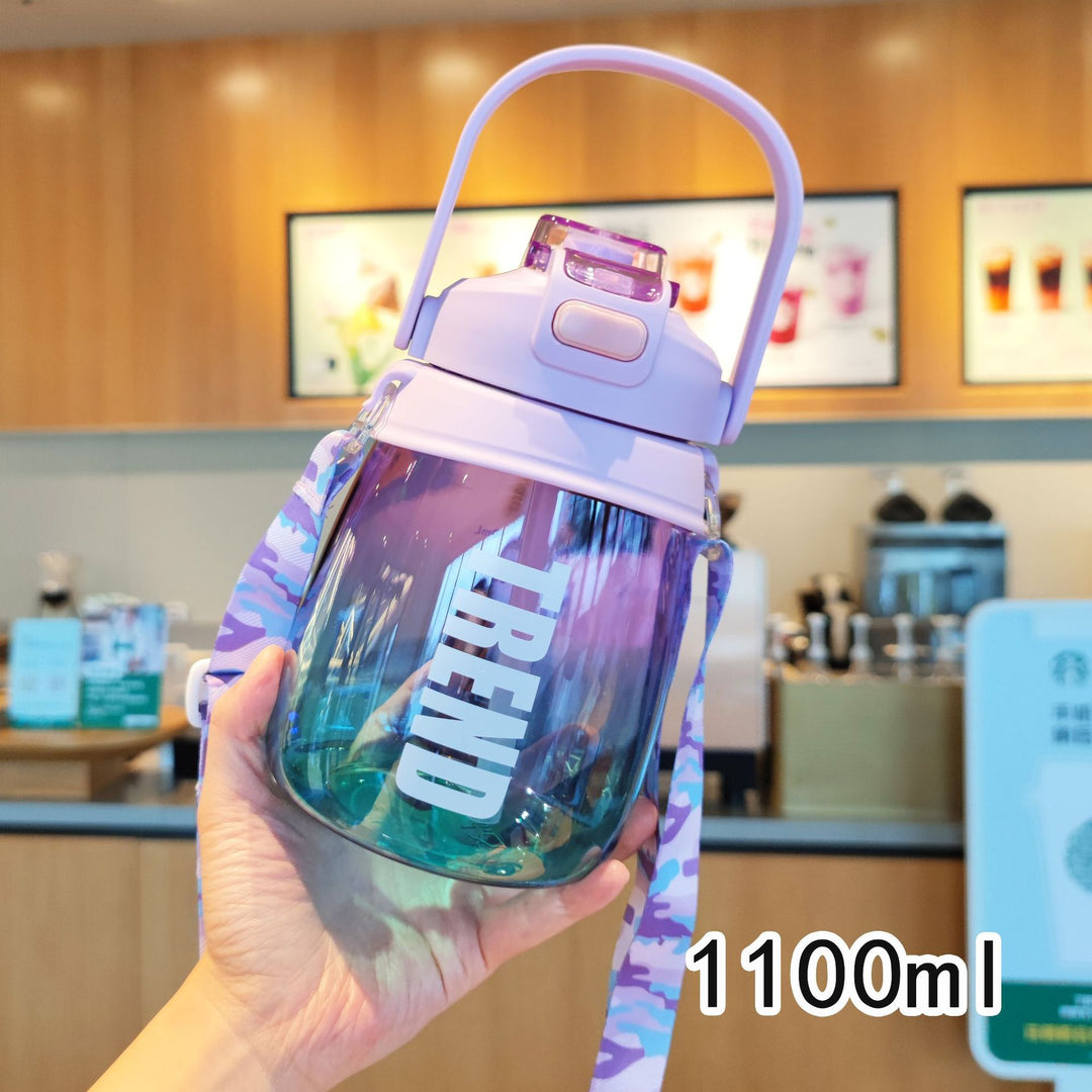 Women's multifunctional water bottle with safety closure and ergonomic carrying handle Stornfield