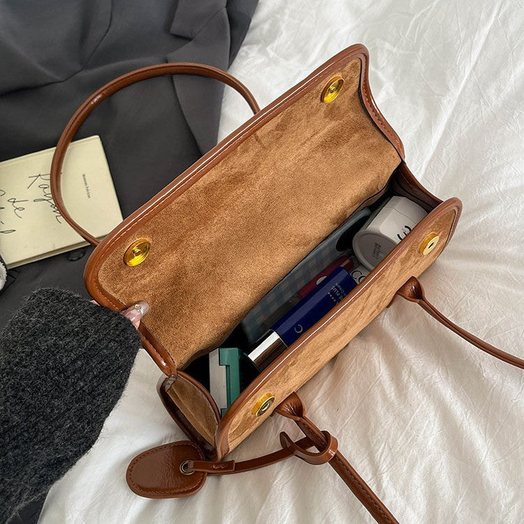 Suede Handheld Satchel