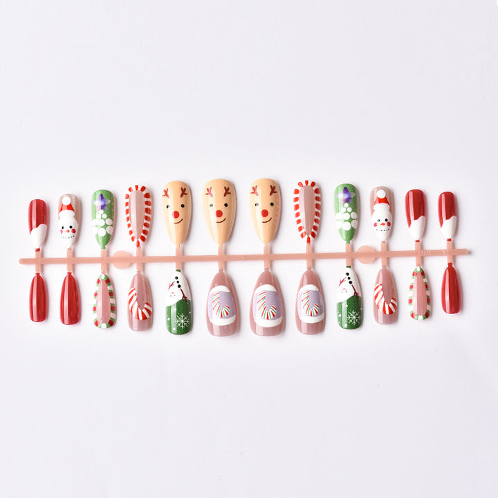 Festive Holiday-Themed Press-On Nail Art Set Stornfield 1790636733