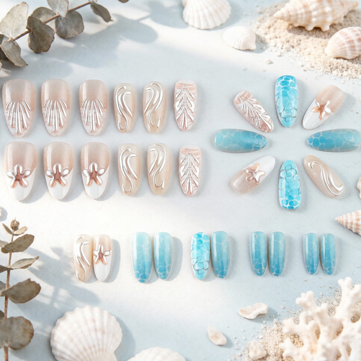 Artistic Textured Press-On Nails Stornfield