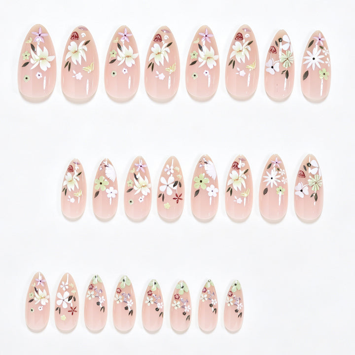 Floral Art Acrylic Nail Tips Stornfield