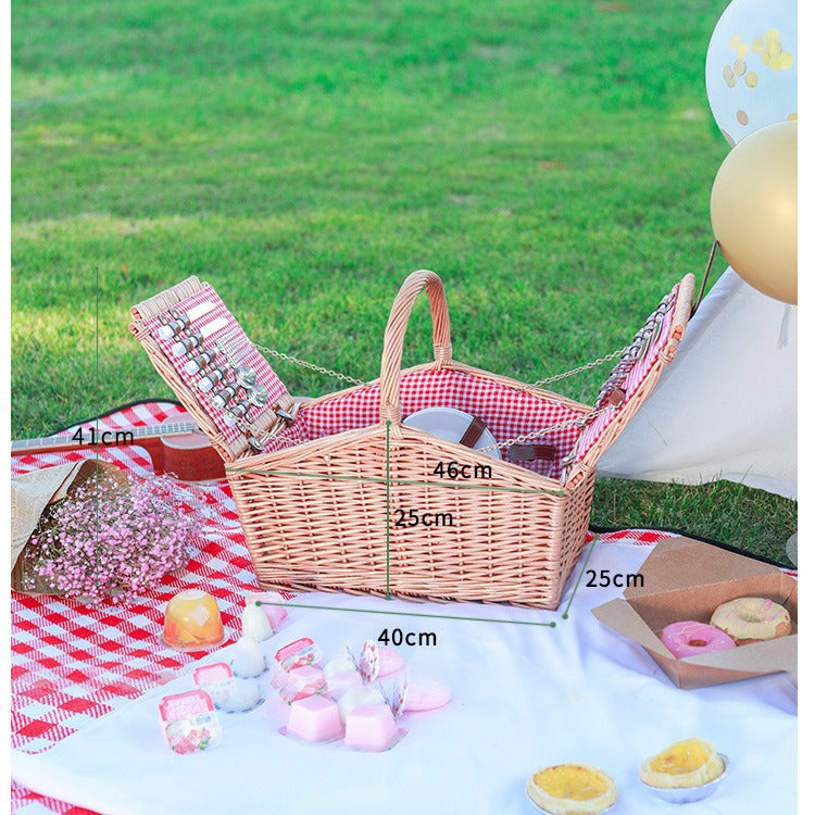 Ladies picnic basket with extensive equipment and cooler box Stornfield