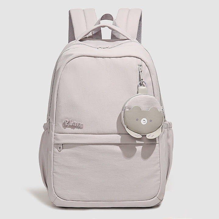 Versatile Daily Backpack with Cute Plush Keychain Stornfield