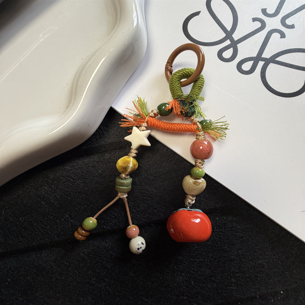 Decorative Beaded Fruit-Themed Keychain Stornfield