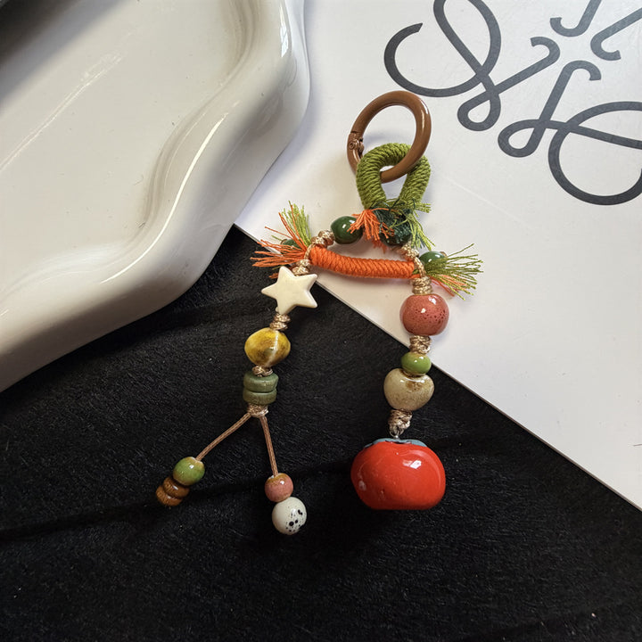 Decorative Beaded Fruit-Themed Keychain Stornfield