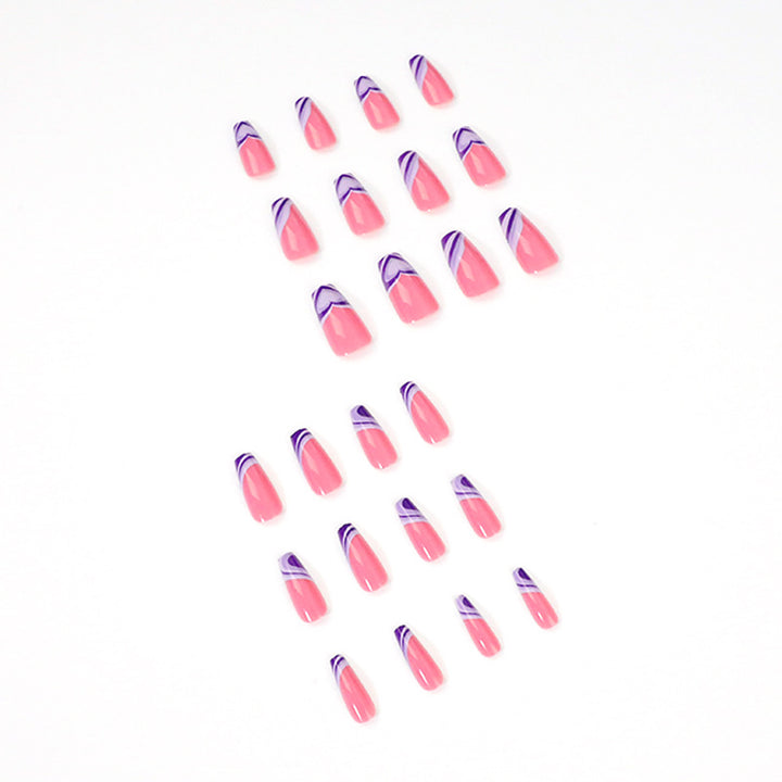 Artistic acrylic nails with creative heart and wave patterns Stornfield