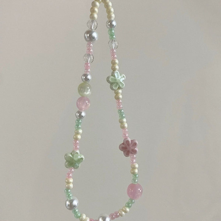 Flower-Embellished Beaded Necklace Stornfield