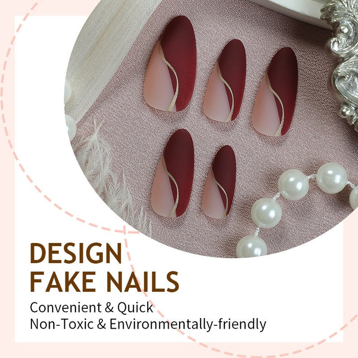 Nail art set with elegant wave patterns Stornfield